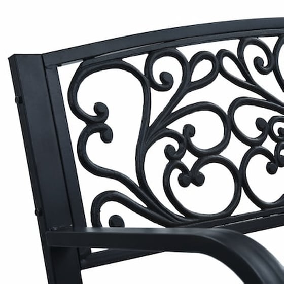 Παγκάκι Κήπου VidaXL από Ξύλο/Ατσάλι 120x56x87 cm - Μαύρο/Καφέ image 4
