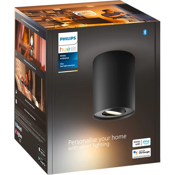 Έξυπνο Φωτιστικό Philips Hue White Αmbiance Pillar 5W - Μαύρο image 3