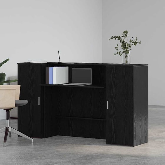 Γραφείο Υποδοχής VidaXL από Τεχνητό Ξύλο 180x50x103,5 cm - Μαύρη Δρυς image 2