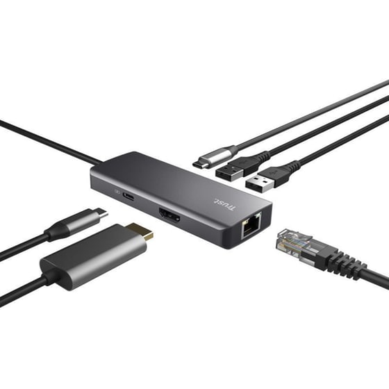 Trust Dalyx USB Hub 6 σε 1 USB-C - Ασημί image 6