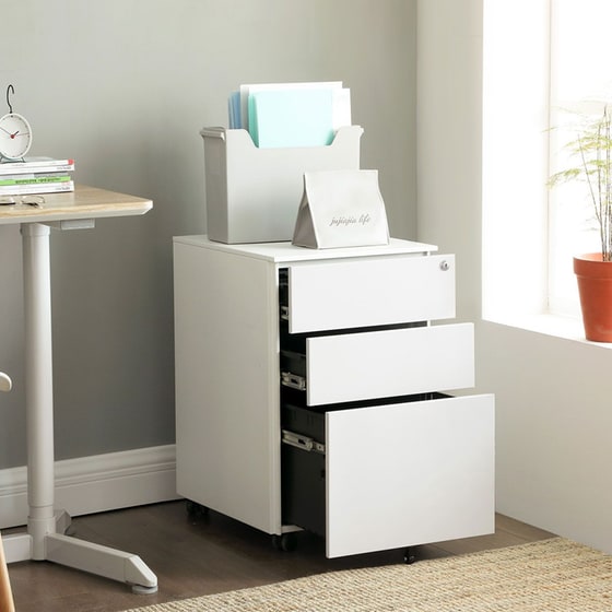 Συρταριέρα Γραφείου Songmics Ofc60wt από Μέταλλο 52x39x60cm - Λευκό image 4