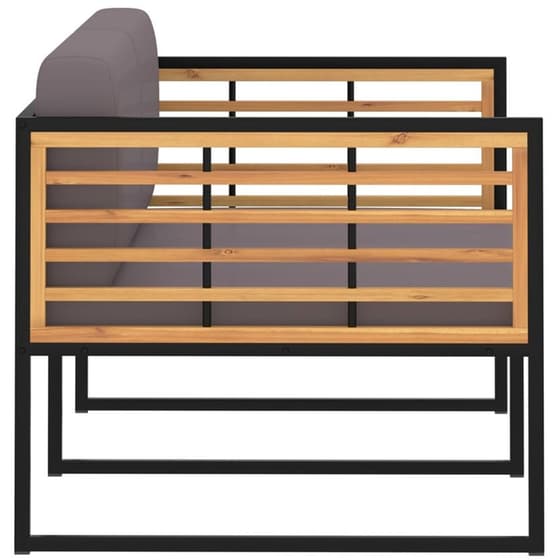 Παγκάκι Κήπου VidaXL Σκούρο με Μαξιλάρια από Μασίφ Ξύλο Ακακίας 136x70x62 cm - Μαύρο/Γκρι image 1