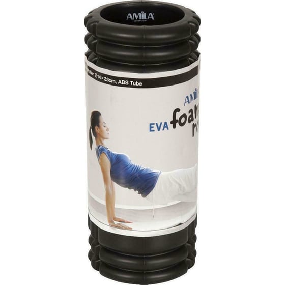 Foam Roller Amila Plexus 96806 από EVA και ABS 33x14 cm - Μαύρο image 1