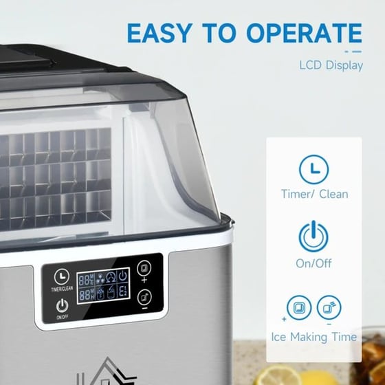 Παγομηχανή HOMCOM 800-139 299 W Ασημί image 1