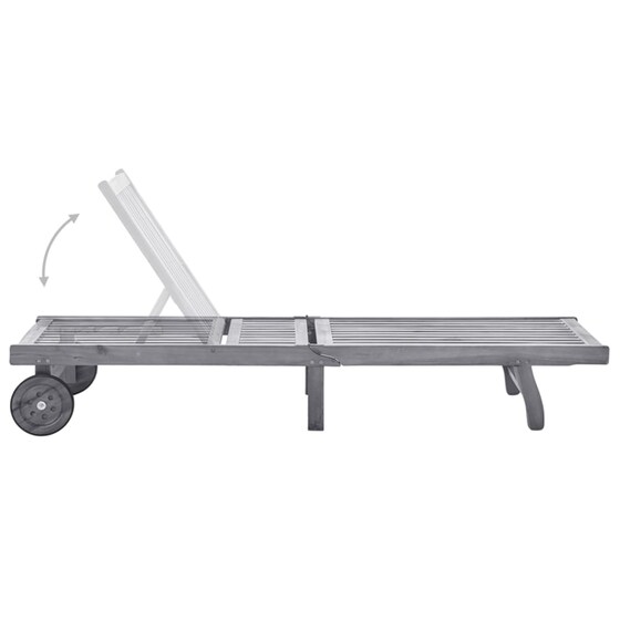 Ξαπλώστρα VidaXL από Μασίφ Ξύλο Ακακίας 199x59/63x30-85 cm - Γκρι image 6