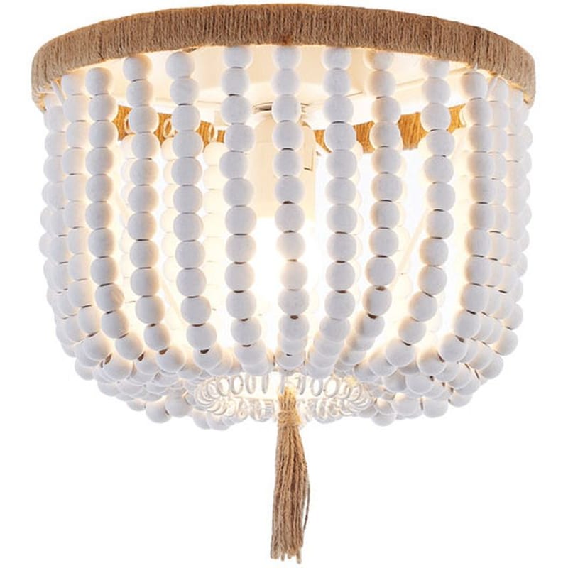 ACA DECOR Φωτιστικό Πλαφονιέρα Aca Spetses Ml127051p Ξύλινο - Λευκό/Καφέ