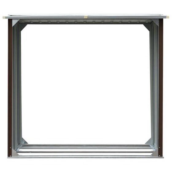 Vidaxl Υπόστεγο Αποθήκευσης Ξύλων Καφέ 172x91x154 Εκ. Γαλβ. Ατσάλι image 3