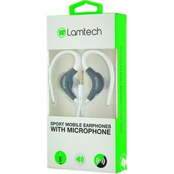 Lamtech Sport Mobile Earphones With Mic White (lam020229) image 0