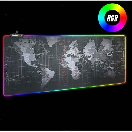 Bakaji World Map Gaming Mouse Pad XXL 900mm Μαύρο image 1