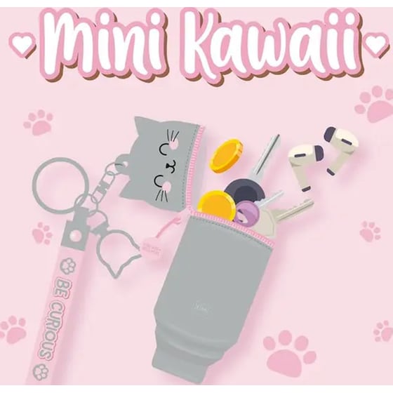 Κασετίνα Σιλικόνης Legami Mini Kawaii με Μπρελόκ Kitty image 6