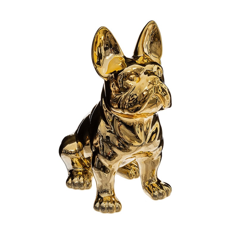 Διακοσμητικό Σκυλάκι Atmosphera από Κεραμικό Υλικό 168329 22.5x18x12 cm - Χρυσό