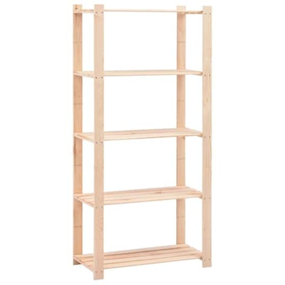 Vidaxl Ραφιέρες 5 Επιπέδων 2 Τεμ. 250 Κ 80x38x170 Εκ Μασίφ Ξύλο Πεύκου image 3