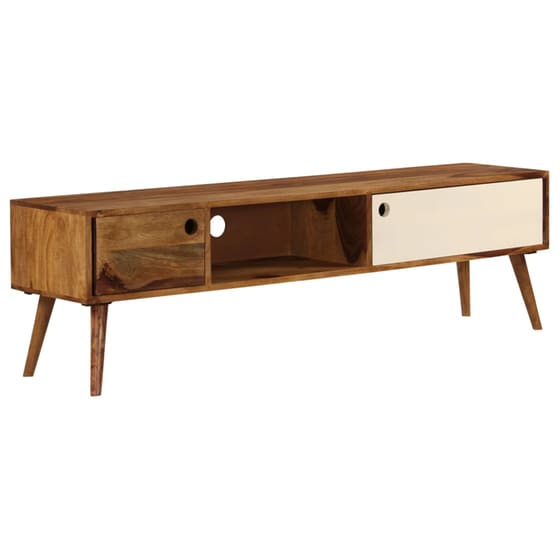 Έπιπλο Τηλεόρασης VidaXL Ξύλινο 140x30x40cm - Kαφέ/Λευκό image 10