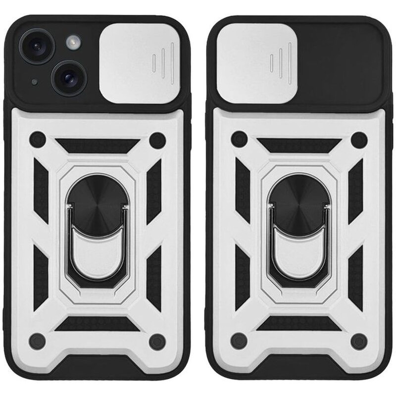 Θήκη Apple iPhone 15 - Sonique Ring Armor Campro - Ασημί