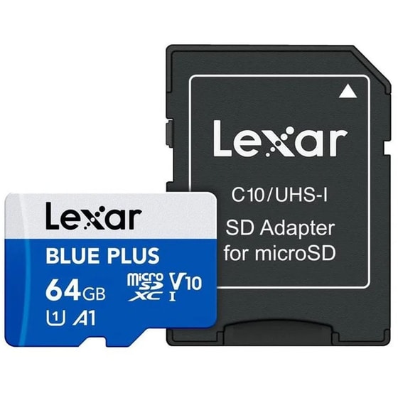 Lexar Blue Plus microSDXC 64GB Class 10 U1 V10 UHS-I με αντάπτορα image 0
