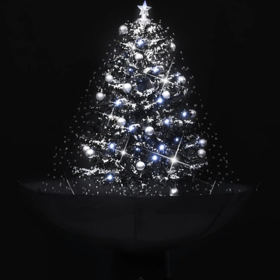 Χριστουγεννιάτικο Δέντρο VidaXL Χιονισμένο με Βάση 75cm - Μαύρο image 2