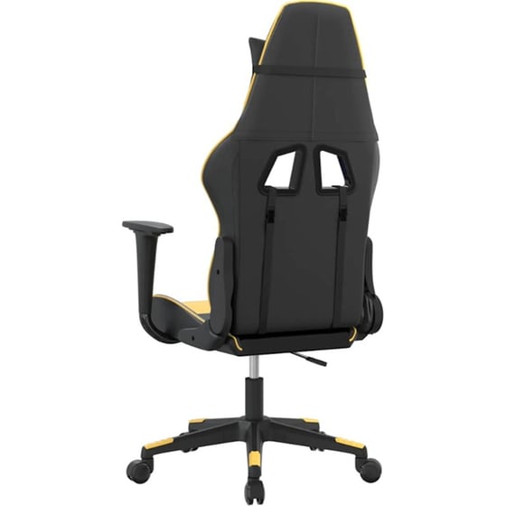 Καρέκλα Gaming VIDAXL 345447 με Ρυθμιζόμενα Μπράτσα από Τεχνητό Δέρμα - Μαύρο / Κίτρινο image 3