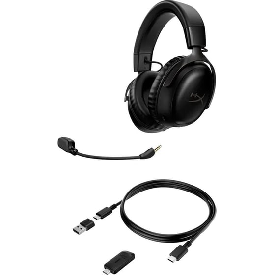 HyperX Cloud III Gaming Ασύρματα Ακουστικά 2.4GHz/USB - Μαύρα image 6