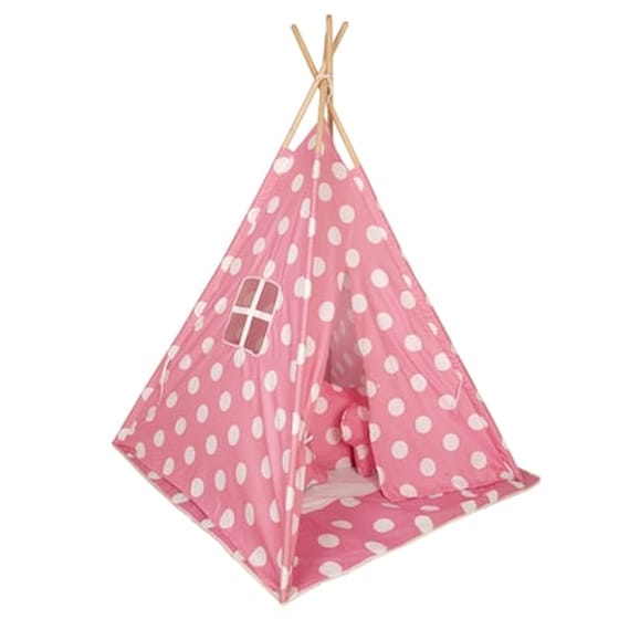 Baby Adventure Παιδική Σκηνή Teepee Pink Dots Br75044 - Δώρο 3 Διακοσμητικά Μαξιλάρια image 1