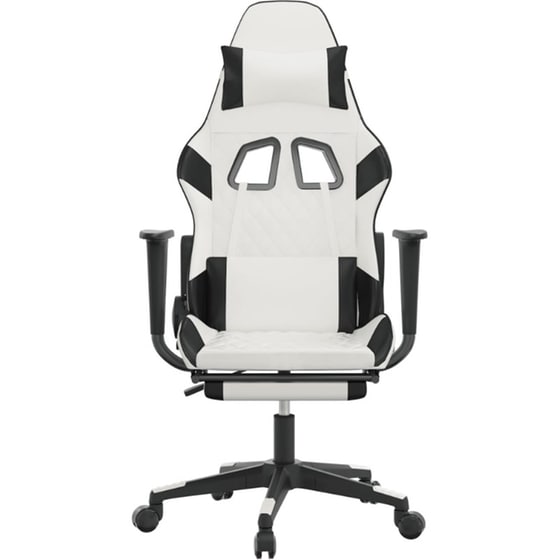 Καρέκλα Gaming VIDAXL 3143773 με Υποπόδιο από Τεχνητό Δέρμα - Μαύρο image 1