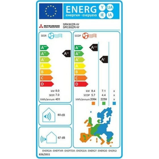 MITSUBISHI Heavy SRK/SRC-80ZR-W Κλιματιστικό Inverter 28.000 BTU A++/A+++ image 1