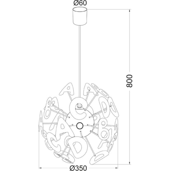 Παιδικό Φωτιστικό Οροφής Aca School Γράμματα MD70853E image 1