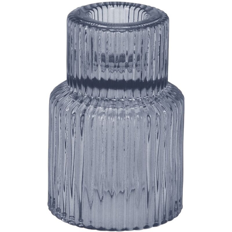 SPITISHOP Κηροπήγιο Spitishop Κ-μ Ac6009720 Γυάλινο 5.7x8.4cm - Γκρι