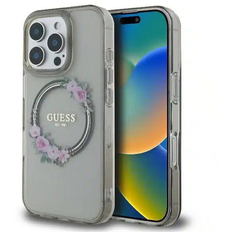 Θήκη Apple iPhone 16 Pro - Guess Flower - Black GUESS