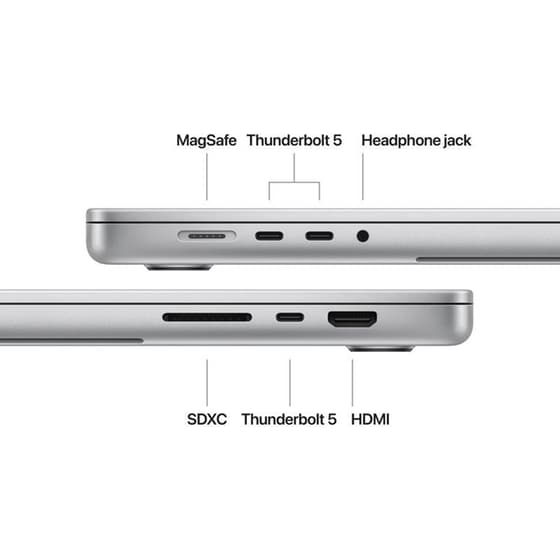 Apple MacBook Pro 16" M4 Pro Chip QHD+ (Apple M4 Pro 14 Cores CPU/24GB/512GB SSD/20 Cores GPU/macOS) Silver image 6