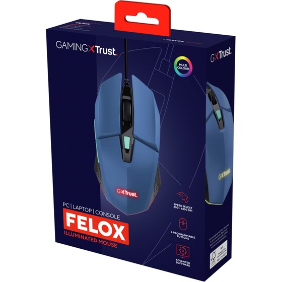 Trust GXT 109B Felox Gaming Ενσύρματο Ποντίκι Μπλε image 5