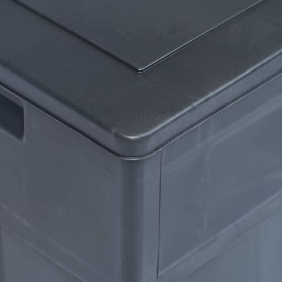 Μπαούλο Αποθήκευσης Κήπου VidaXL από Πλαστικό 119x46x60 cm - Μαύρο image 3