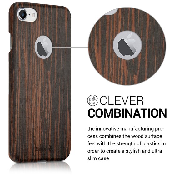 Θήκη Apple iPhone 7/iPhone 8/iPhone Se 2020 - Kalibri Wooden Case - Brown image 3