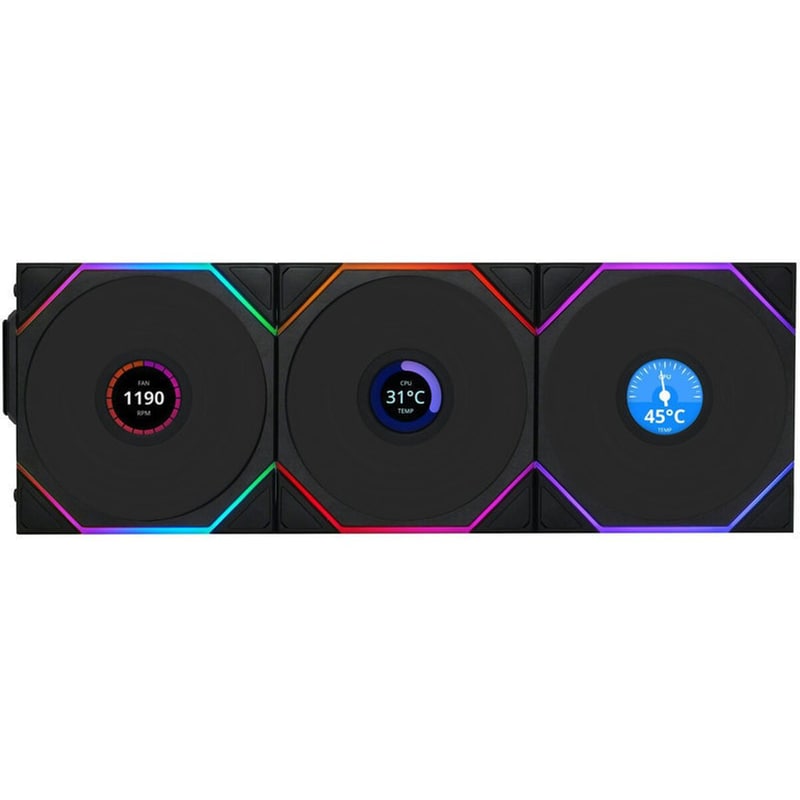 Case Fan Lian Li Uni Fan TL Wireless LCD 120mm RGB - Μαύρο