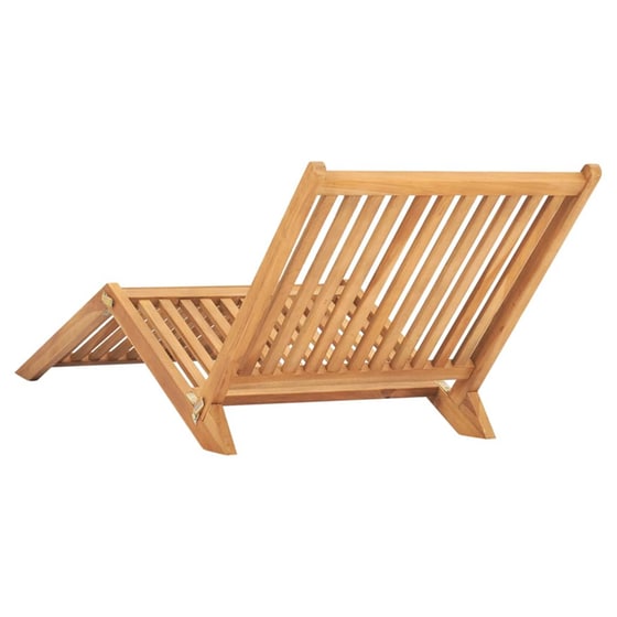 Ξαπλώστρα VidaXL από Μασίφ Ξύλο Teak 60x160x57 cm - Καφέ image 2