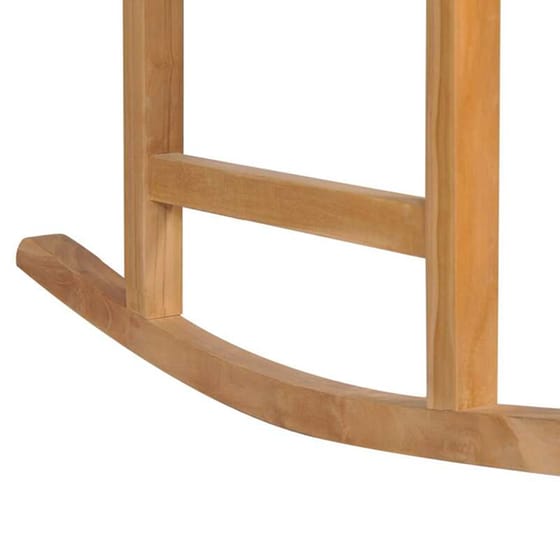 Κουνιστή Πολυθρόνα VidaXL από Μασίφ Ξύλο Teak με Taupe Μαξιλάρι - Καφέ image 5