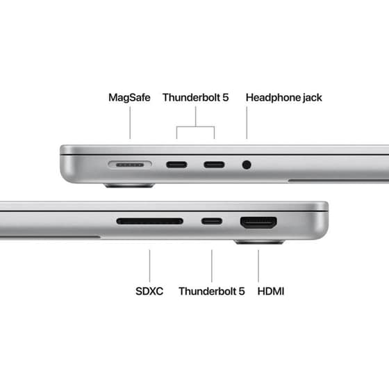 Apple MacBook Pro 14" M4 Pro Chip QHD+ (Apple M4 Pro 12 Cores/24GB/512GB SSD/16 Cores GPU/macOS) Silver image 6