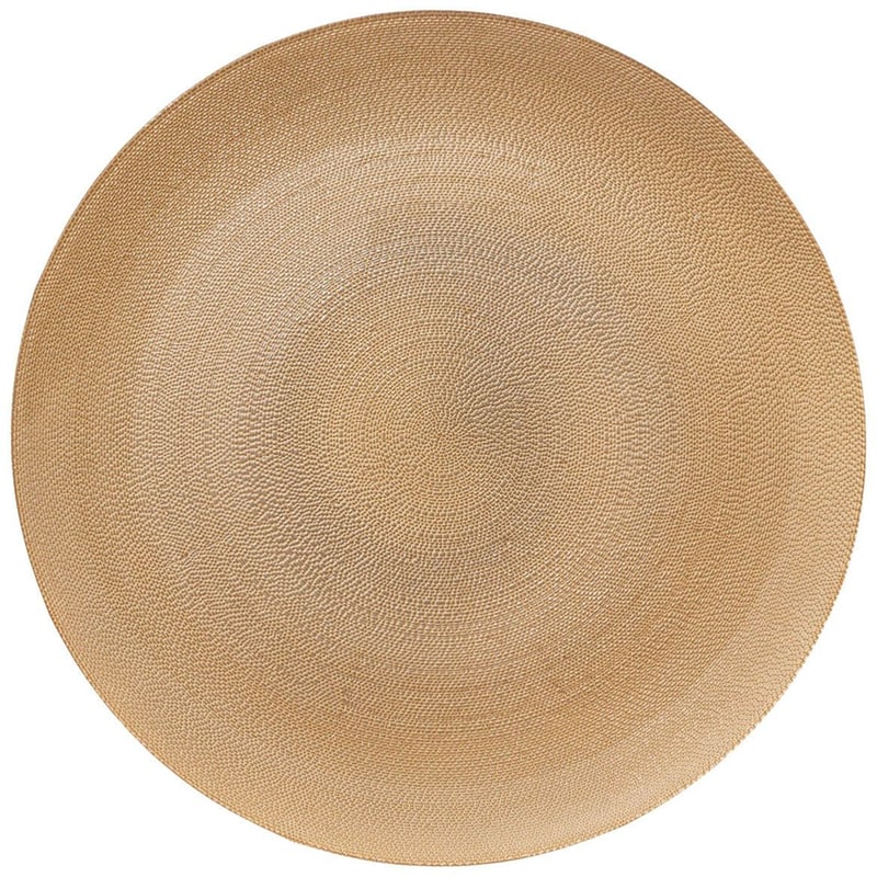 SPITISHOP Πιατέλα Σερβιρίσματος Spitishop Γυάλινη 33 cm - Μπεζ