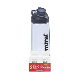 Συμπλήρωμα Διατροφής Natures Plus Πακέτο Προσφοράς Zinc 50mg - 2x90 Ταμπλέτες Με Δώρο Παγούρι Admiral 750ml