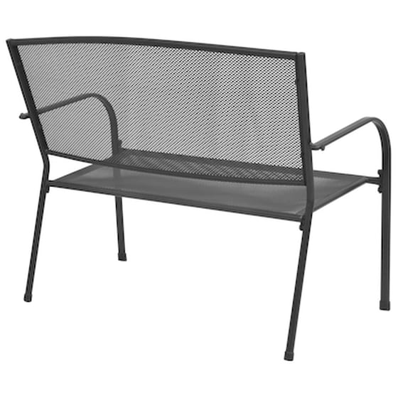 Παγκάκι Κήπου VidaXL από Ατσάλι / Πλέγμα 108x60x88 cm - Ανθρακί image 2