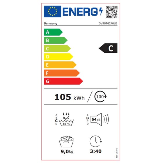 SAMSUNG DV80CGC2B0AELE 8 kg με Αντλία Θερμότητας Λευκό Στεγνωτήριο Ρούχων image 9