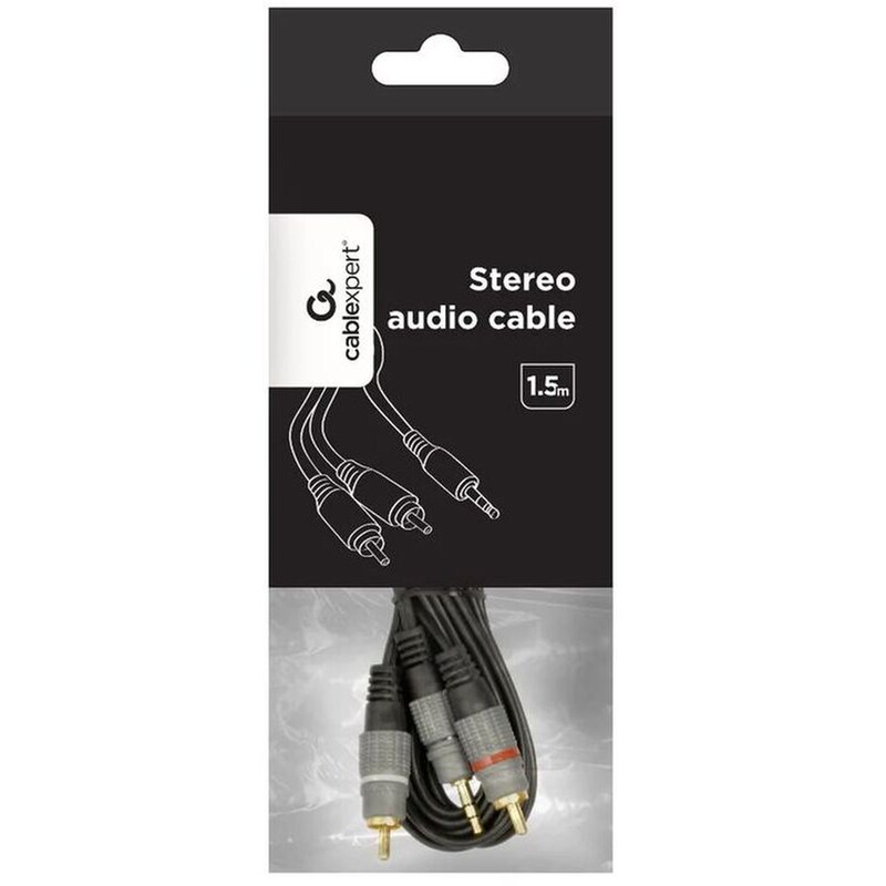 CABLEXPERT Cablexpert Καλώδιο 35mm Male - 2x RCA Male - Μαύρο 15m