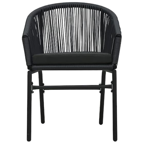 Καρέκλες Κήπου Vidaxl από Ρατάν Pvc 2 Τεμ. 58x58x78cm - Μαύρες image 3