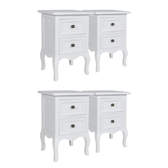 Κομοδίνο Vidaxl Από Mdf 4τμχ 34.5x30x49 cm - Λευκό image 0