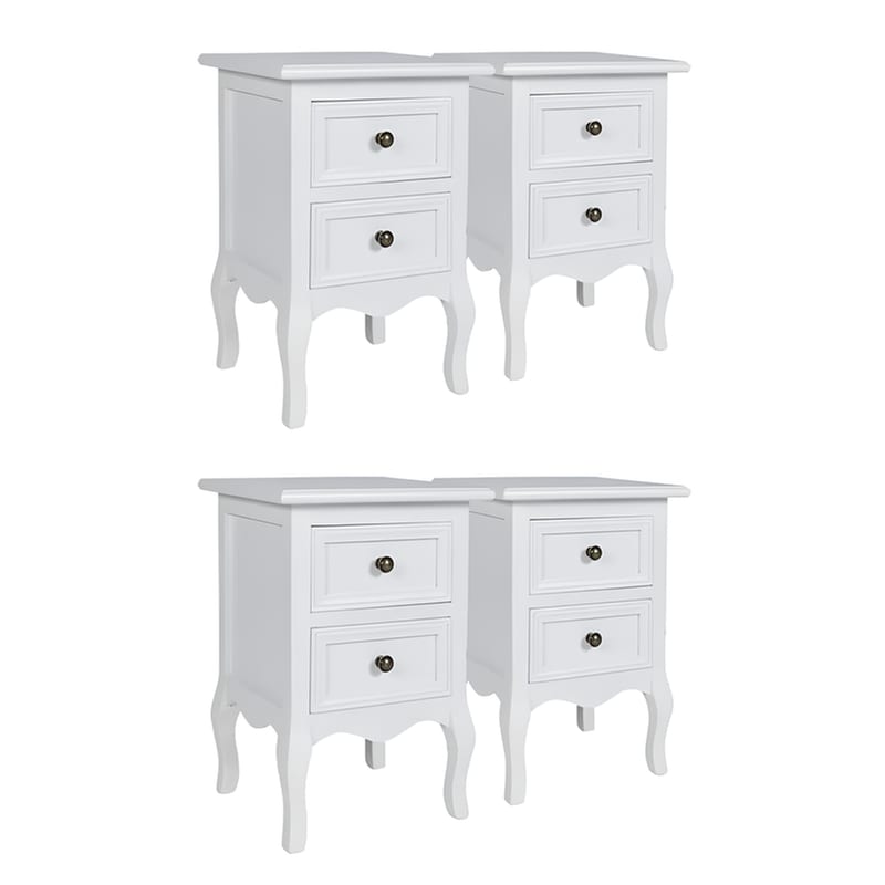 Κομοδίνο Vidaxl Από Mdf 4τμχ 34.5x30x49 cm - Λευκό