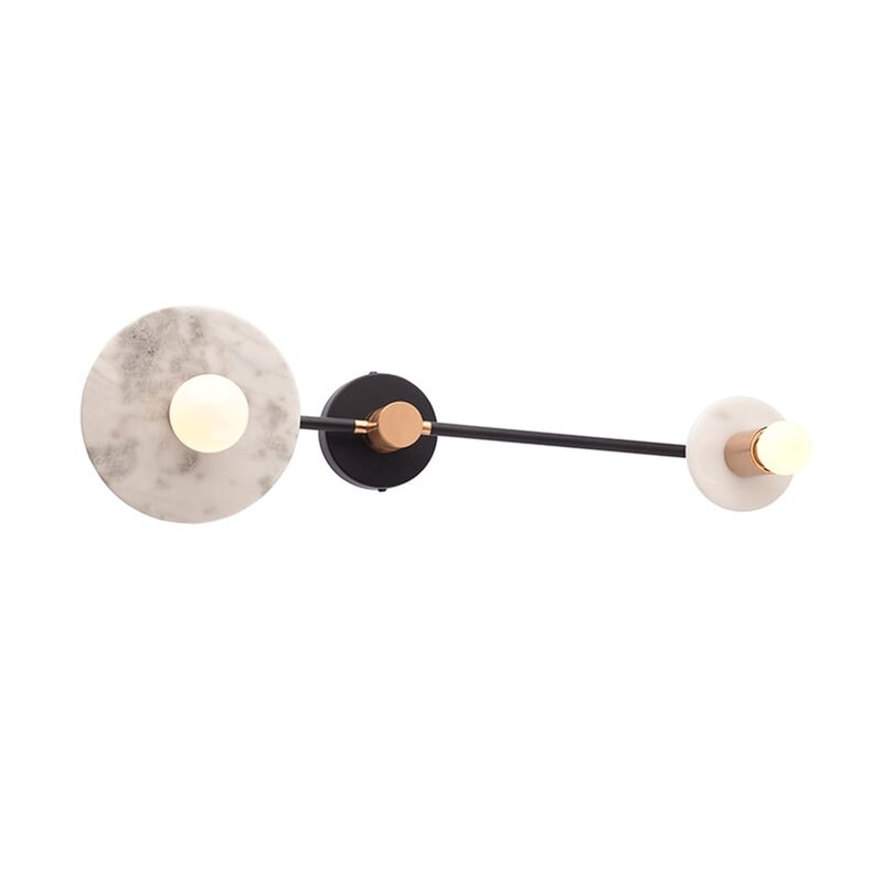 Απλίκα Τοίχου Aca Clock Od742w74wm Μεταλλική 33.5x22.5x37.2 cm - Μαύρη