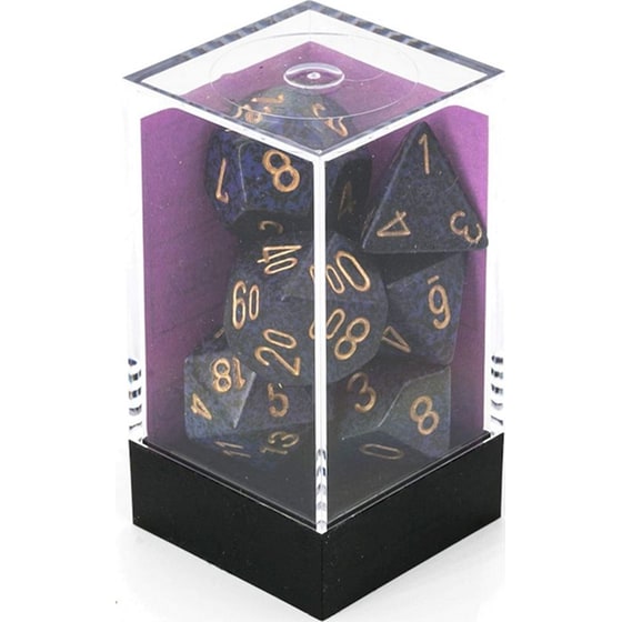 Σετ Ζάρια - 7 Dice Set Speckled Polyhedral Golden Cobalt Chessex image 1