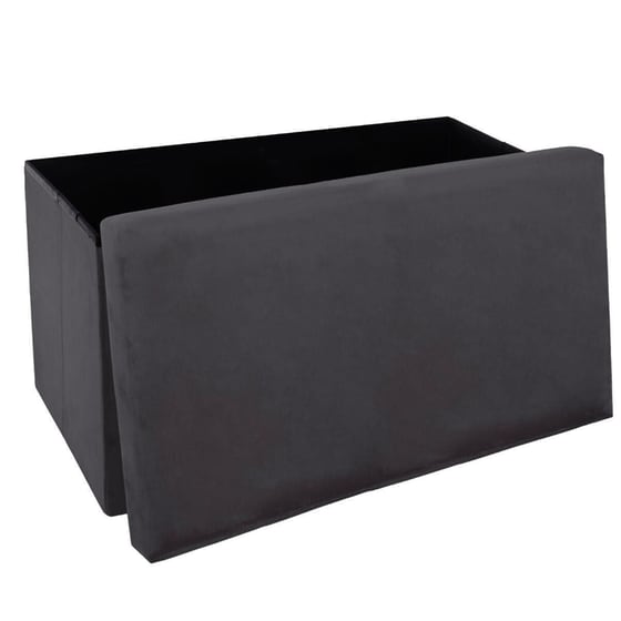Ταμπουρέ Spitishop A-s Tess Velvet Dark Grey 156910c 76x38x38cm - Ανθρακί image 1