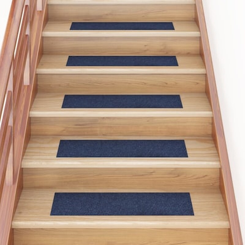 Vidaxl Πατάκια Σκάλας Αυτοκόλλητα Ορθογώνια 15 Τεμ. Μπλε 76 X 20 Εκ.