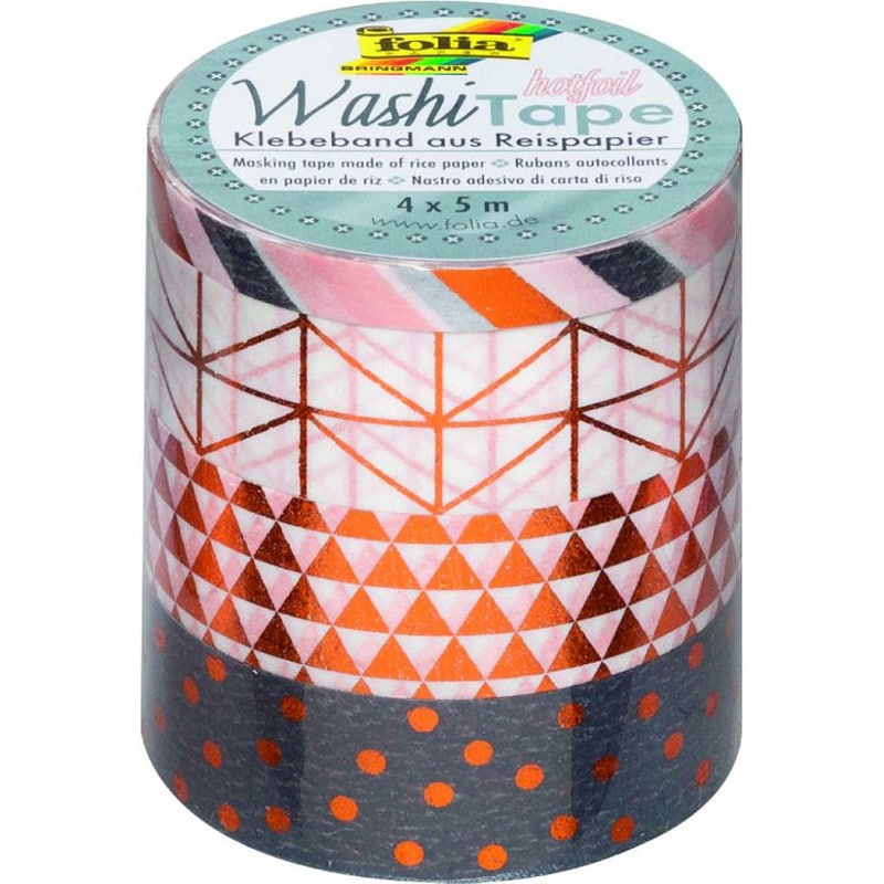 FOLIA Ταινία Washi Folia Χρυσοτυπία Χάλκινη (4 Τεμάχια)
