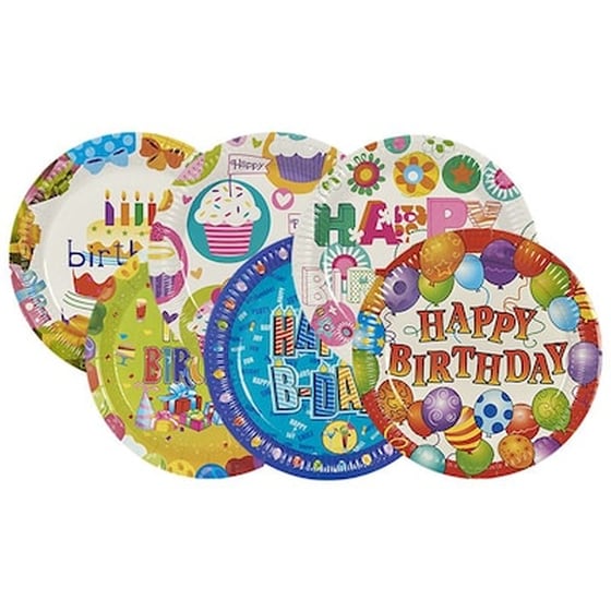 Χάρτινα Ποτήρια "Happy Birthday" για Πάρτυ Homie 3721 10 Τμχ Φ23cm - Διάφορα Σχέδια image 0